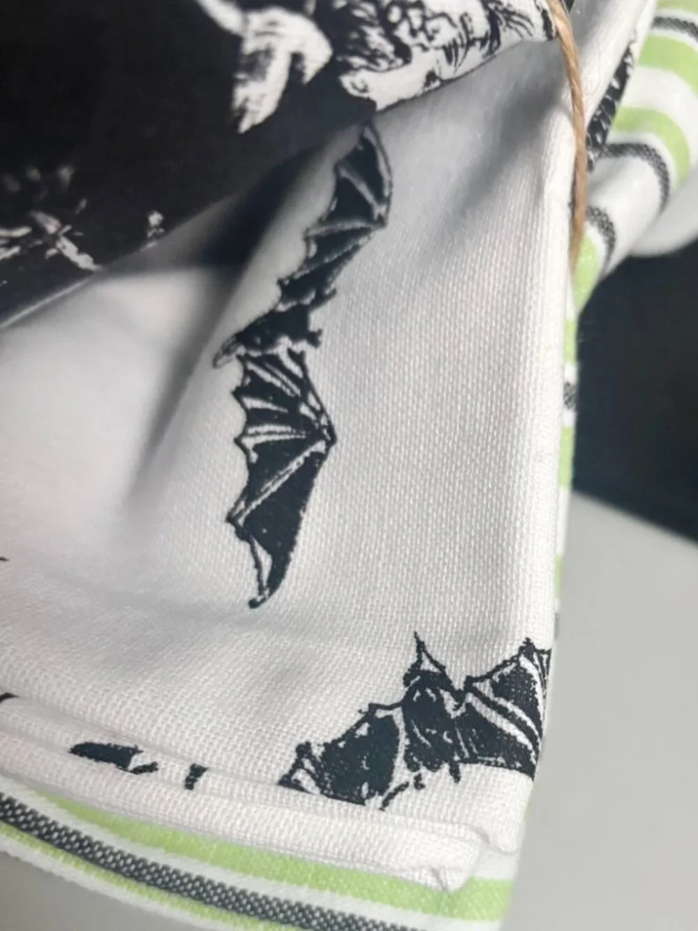 Sur La Table Halloween Tea Towels Set of 3 Featuring Vintage Witch Skeletons NEW
